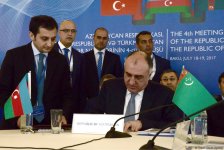 Azərbaycan, Türkiyə və Türkmənistan XİN rəhbərləri Bakıda birgə bəyanat qəbul ediblər (FOTO) (YENİLƏNİB)