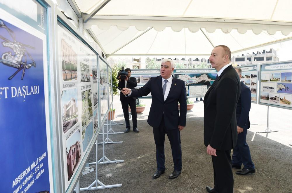 Prezident İlham Əliyev Pirallahı qəsəbəsinin mərkəzi hissəsində həyata keçiriləcək layihələrlə tanış olub (FOTO) (YENİLƏNİB)