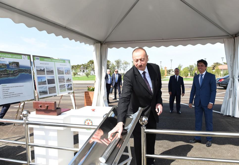 Pirallahı rayonunda balıqyetişdirmə fermalarının təməli qoyulub (FOTO) (YENİLƏNİB)
