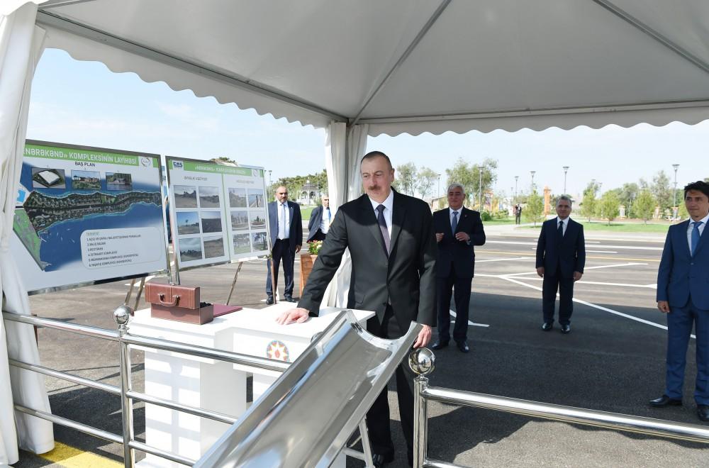 Pirallahı rayonunda balıqyetişdirmə fermalarının təməli qoyulub (FOTO) (YENİLƏNİB)