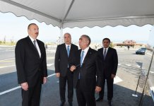 Prezident İlham Əliyev yenidən qurulan Pirşağı-Novxanı və Binəqədi-Novxanı-Corat yollarının açılışında iştirak edib (FOTO)