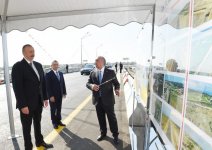 Prezident İlham Əliyev yenidən qurulan Pirşağı-Novxanı və Binəqədi-Novxanı-Corat yollarının açılışında iştirak edib (FOTO)