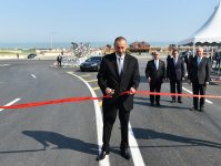 Prezident İlham Əliyev yenidən qurulan Pirşağı-Novxanı və Binəqədi-Novxanı-Corat yollarının açılışında iştirak edib (FOTO)