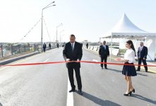 Prezident İlham Əliyev yenidən qurulan Pirşağı-Novxanı və Binəqədi-Novxanı-Corat yollarının açılışında iştirak edib (FOTO)