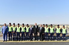 Prezident İlham Əliyev yenidən qurulan Pirşağı-Novxanı və Binəqədi-Novxanı-Corat yollarının açılışında iştirak edib (FOTO)