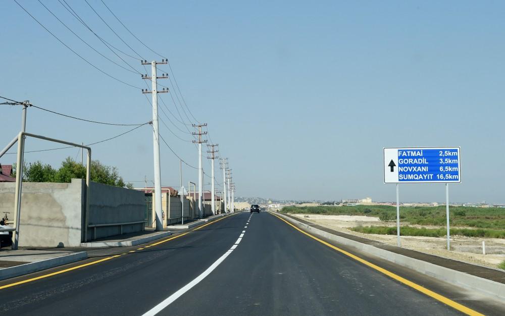 Prezident İlham Əliyev yenidən qurulan Pirşağı-Novxanı və Binəqədi-Novxanı-Corat yollarının açılışında iştirak edib (FOTO)