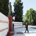 Prezident İlham Əliyev Qax rayonuna səfərə gəlib (FOTO)