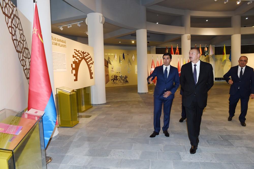 Prezident İlham Əliyev Qaxda Bayraq Muzeyinin açılışında iştirak edib (FOTO)