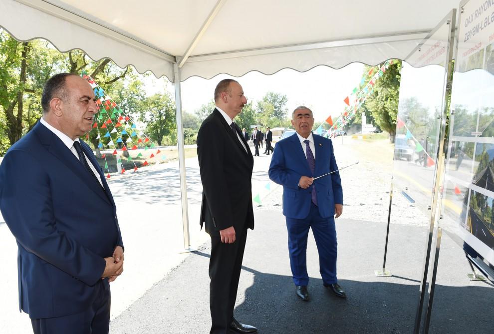 Prezident İlham Əliyev Qaxda avtomobil yolunun açılışında iştirak edib (FOTO)