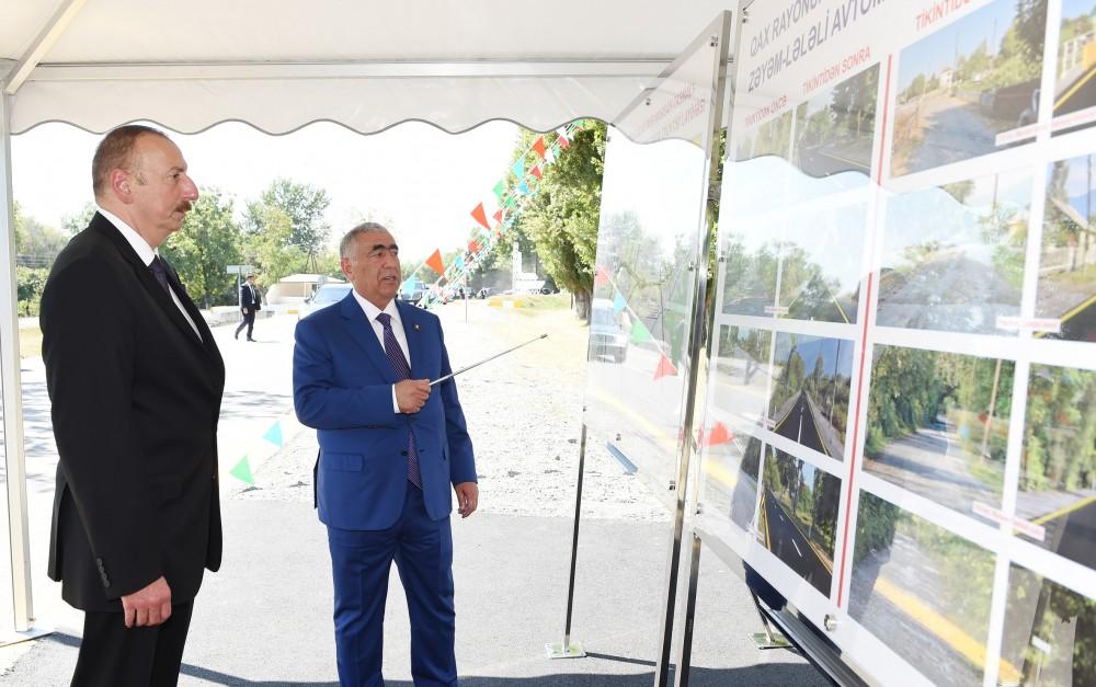 Prezident İlham Əliyev Qaxda avtomobil yolunun açılışında iştirak edib (FOTO)