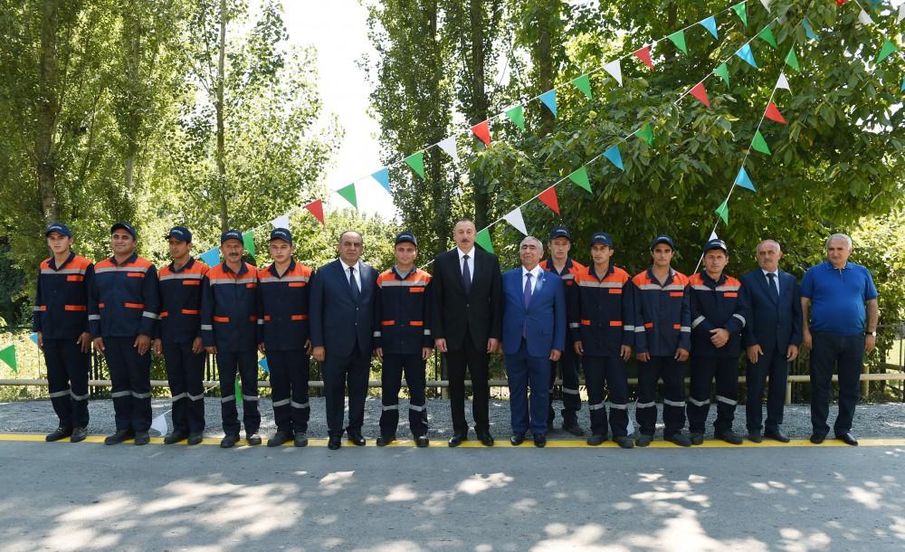 Prezident İlham Əliyev Qaxda avtomobil yolunun açılışında iştirak edib (FOTO)