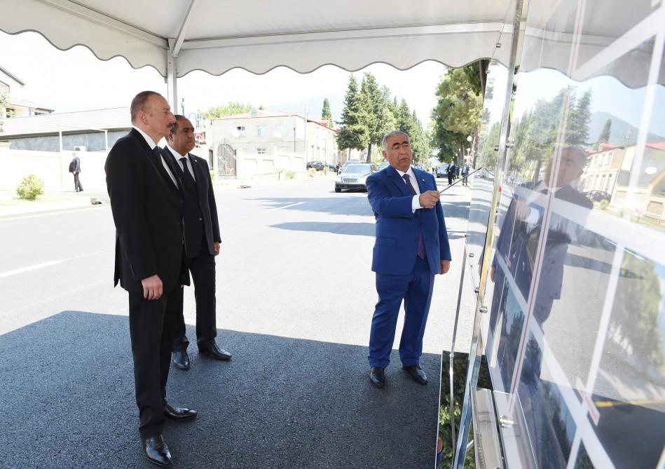 İlham Əliyev Balakən-Sarıbulaq-Qabaqçöl-Xalatala avtomobil yolunun açılışında iştirak edib (FOTO)