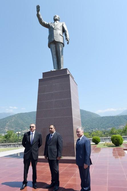Prezident İlham Əliyev Balakən rayonuna səfərə gəlib (FOTO)