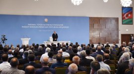 Qaxda Prezident İlham Əliyevin sədrliyi ilə barama, tütün və fındıq istehsalının inkişafı məsələlərinə dair respublika müşavirəsi keçirilib (YENİLƏNİB-4) (FOTO)