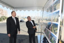 Prezident İlham Əliyev paytaxtın keçmiş "Sovetski" ərazisində yeni yolların açılışında iştirak edib (YENİLƏNİB) (FOTO)