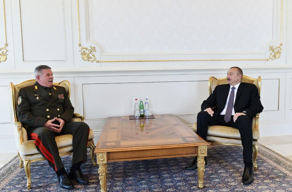 Prezident İlham Əliyev Belarus Dövlət Sərhəd Komitəsinin sədrini qəbul edib (FOTO) (YENİLƏNİB)