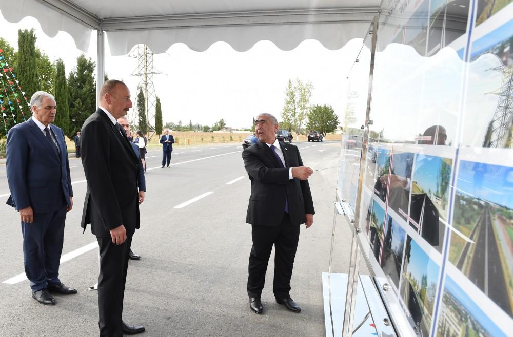 Prezident İlham Əliyev Zazalı-“İmamzadə” kompleksi-Gəncə avtomobil yolunun açılışında iştirak edib (FOTO)
