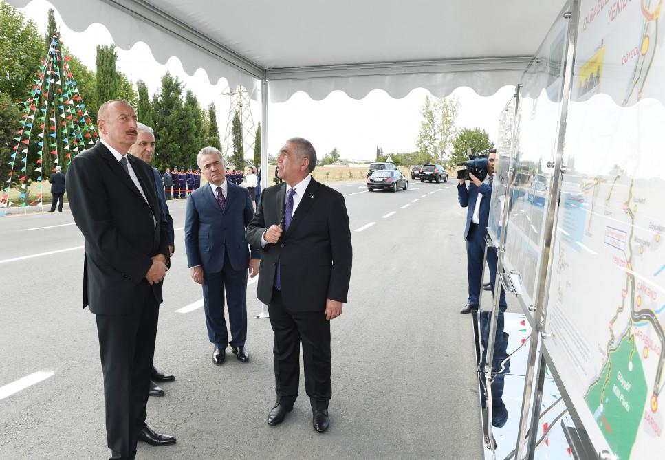 Prezident İlham Əliyev Zazalı-“İmamzadə” kompleksi-Gəncə avtomobil yolunun açılışında iştirak edib (FOTO)