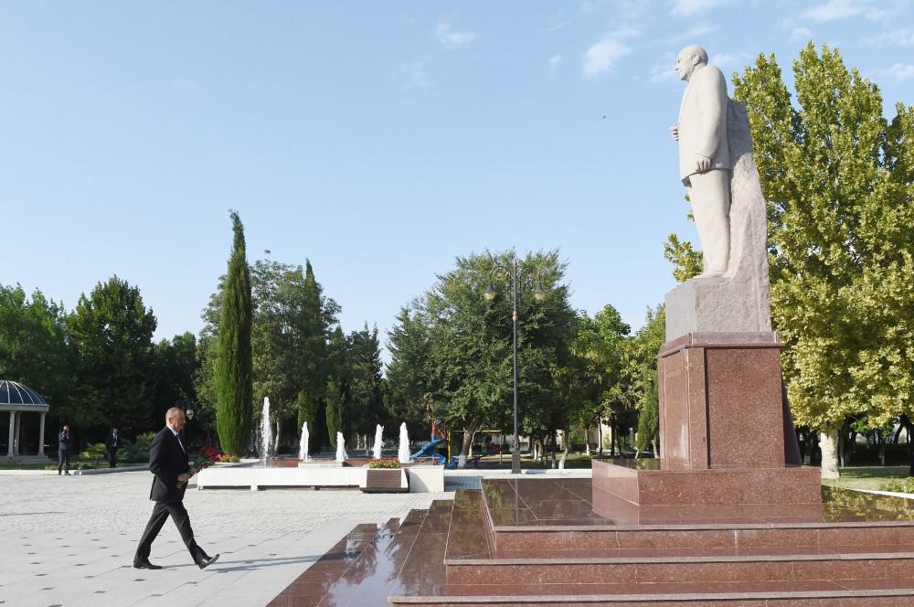 Azərbaycan Prezidenti Samux rayonuna səfərə gəlib (FOTO)