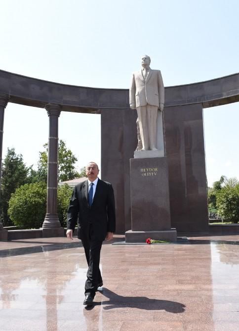 Azərbaycan Prezidenti Şəmkir rayonuna səfərə gəlib (FOTO)
