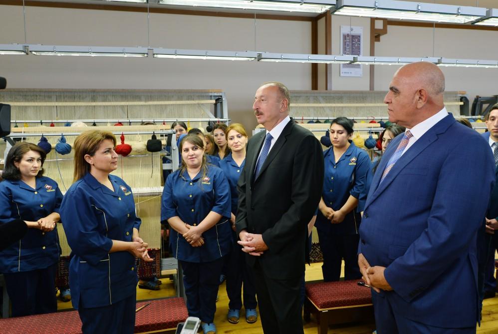 Prezident İlham Əliyev “Azərxalça” ASC-nin Şəmkir filialının açılışında iştirak edib (FOTO) (YENİLƏNİB)