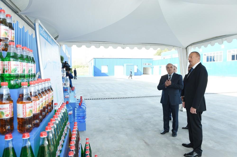 Prezident İlham Əliyev Gədəbəy limonad zavodunun açılışında iştirak edib (FOTO)