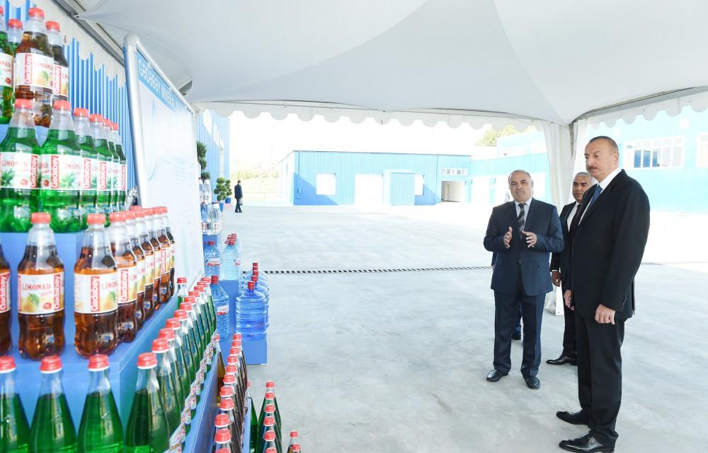 Prezident İlham Əliyev Gədəbəy limonad zavodunun açılışında iştirak edib (FOTO)