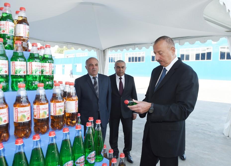 Prezident İlham Əliyev Gədəbəy limonad zavodunun açılışında iştirak edib (FOTO)