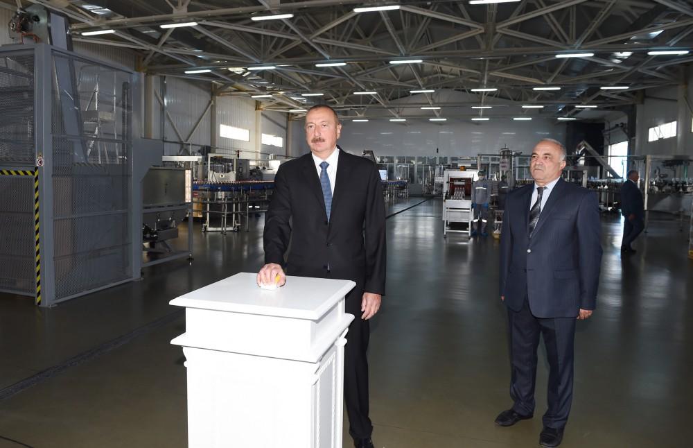 Prezident İlham Əliyev Gədəbəy limonad zavodunun açılışında iştirak edib (FOTO)