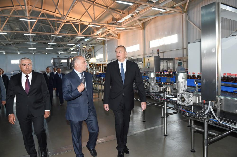 Prezident İlham Əliyev Gədəbəy limonad zavodunun açılışında iştirak edib (FOTO)