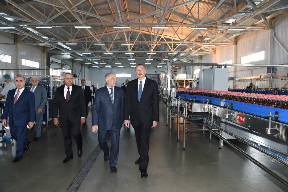 Prezident İlham Əliyev Gədəbəy limonad zavodunun açılışında iştirak edib (FOTO)