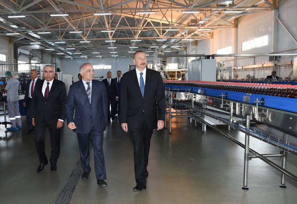 Prezident İlham Əliyev Gədəbəy limonad zavodunun açılışında iştirak edib (FOTO)