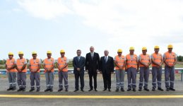 Prezident İlham Əliyev Ələt-Astara-İran ilə dövlət sərhədi avtomobil yolunun Lənkəran-Masallı hissəsinin açılışında iştirak edib (FOTO)
