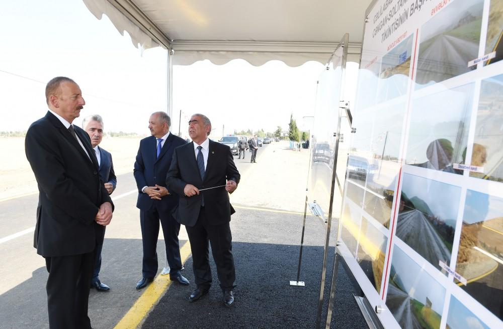 Prezident İlham Əliyev Cəlilabad-Astanlı-Cəngan-Soltankənd avtomobil yolunun açılışında iştirak edib (FOTO)