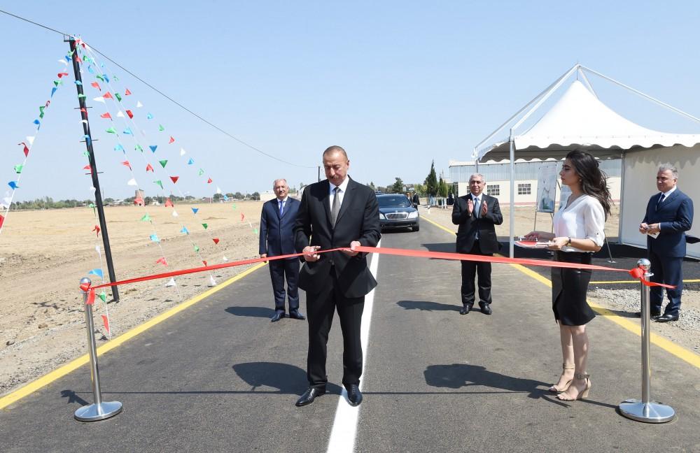 Prezident İlham Əliyev Cəlilabad-Astanlı-Cəngan-Soltankənd avtomobil yolunun açılışında iştirak edib (FOTO)