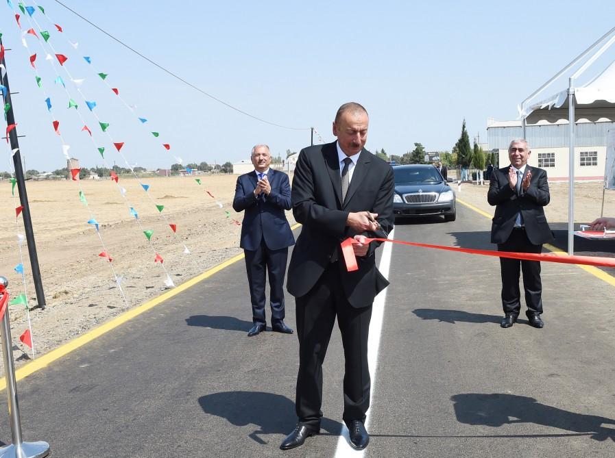 Prezident İlham Əliyev Cəlilabad-Astanlı-Cəngan-Soltankənd avtomobil yolunun açılışında iştirak edib (FOTO)