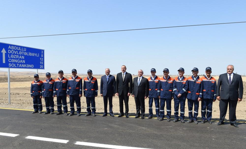 Prezident İlham Əliyev Cəlilabad-Astanlı-Cəngan-Soltankənd avtomobil yolunun açılışında iştirak edib (FOTO)
