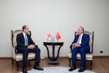 Bakıda Türkiyə və Gürcüstan XİN rəhbərlərinin görüşü keçirilir (FOTO)
