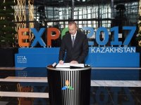 Prezident İlham Əliyev “EXPO 2017 Astana” beynəlxalq sərgisində Azərbaycanın və Qazaxıstanın milli pavilyonları ilə tanış olub (FOTO)