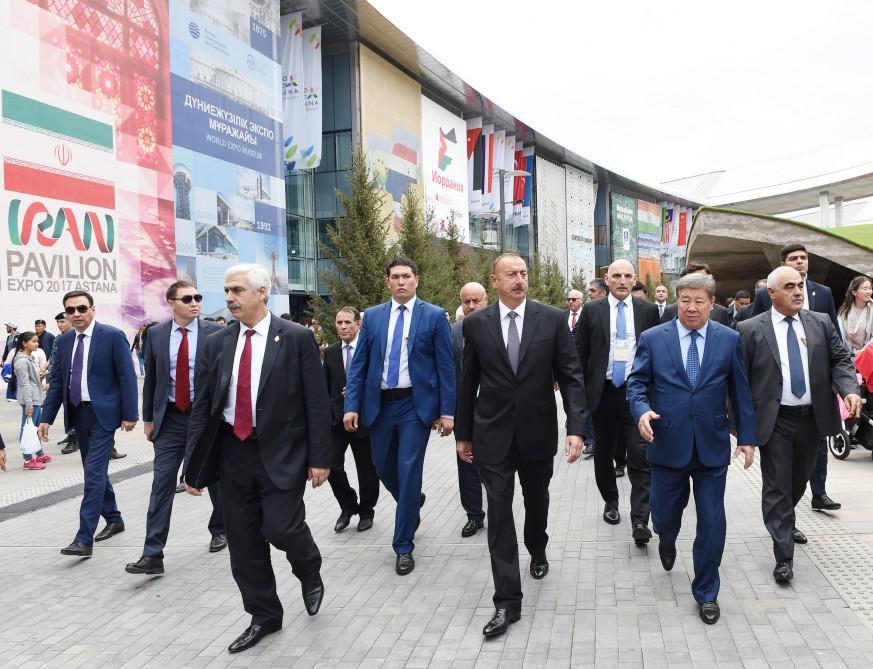 Prezident İlham Əliyev “EXPO 2017 Astana” beynəlxalq sərgisində Azərbaycanın və Qazaxıstanın milli pavilyonları ilə tanış olub (FOTO)
