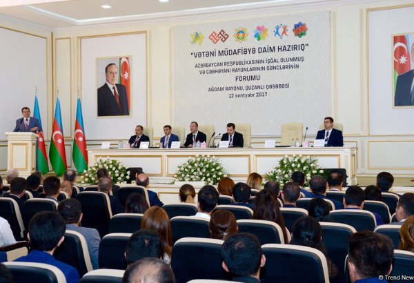 Quzanlıda Azərbaycanın işğal olunmuş və cəbhəyanı rayonlarının gənclərinin forumu keçirilib (FOTO) (YENİLƏNİB)