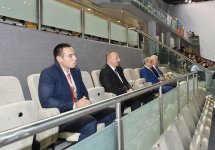 Azərbaycan Prezidenti İlham Əliyev voleybol üzrə milli komandamızın oyununa baxıb (FOTO)