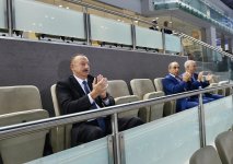 Prezident İlham Əliyev voleybol üzrə milli komandamızın oyununa baxıb (FOTO)