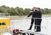 Prezident İlham Əliyev Neftçala rayonunun əkin sahələrinə suvarma suyunun verilməsi mərasimində iştirak edib (FOTO)