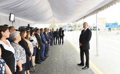 Prezident İlham Əliyev Salyan rayonunun Çuxanlı-Gəncəli-Piratman-Parça Xələc-Seyidan avtomobil yolunun açılışında iştirak edib (YENİLƏNİB) (FOTO)