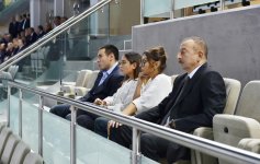 Prezident İlham Əliyev və xanımı komandamızın oyununa baxıblar (FOTO)