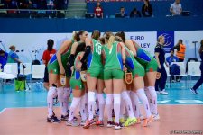 Voleybol millimiz Avropa Çemionatında növbəti oyununu keçirib (FOTOREPORTAJ)