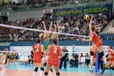 Voleybol millimiz Avropa Çemionatında növbəti oyununu keçirib (FOTOREPORTAJ)