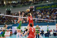 Voleybol millimiz Avropa Çemionatında növbəti oyununu keçirib (FOTOREPORTAJ)