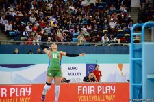 Voleybol millimiz Avropa Çemionatında növbəti oyununu keçirib (FOTOREPORTAJ)